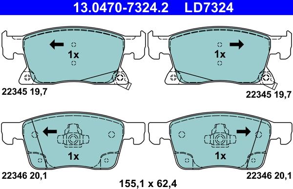 ATE 13.0470-7324.2 - Bremžu uzliku kompl., Disku bremzes www.autospares.lv