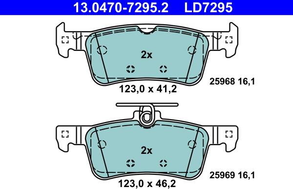 ATE 13.0470-7295.2 - Bremžu uzliku kompl., Disku bremzes www.autospares.lv