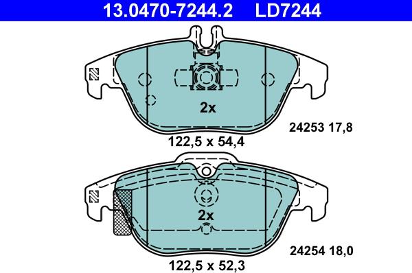 ATE 13.0470-7244.2 - Bremžu uzliku kompl., Disku bremzes www.autospares.lv