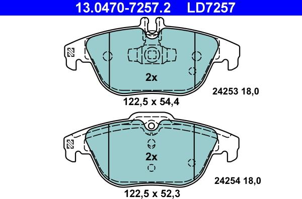 ATE 13.0470-7257.2 - Bremžu uzliku kompl., Disku bremzes www.autospares.lv