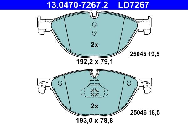 ATE 13.0470-7267.2 - Bremžu uzliku kompl., Disku bremzes www.autospares.lv