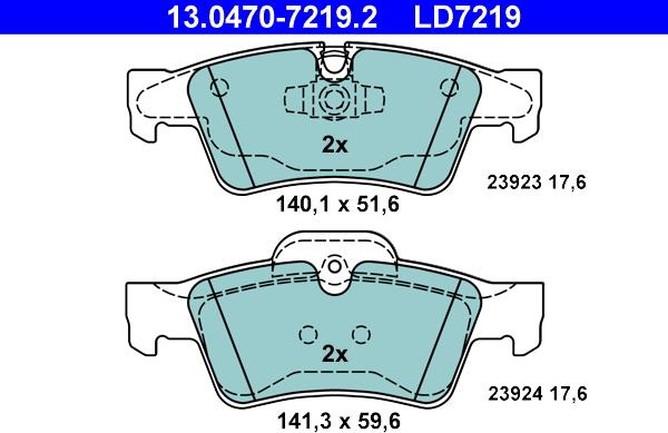 ATE 13.0470-7219.2 - Bremžu uzliku kompl., Disku bremzes www.autospares.lv