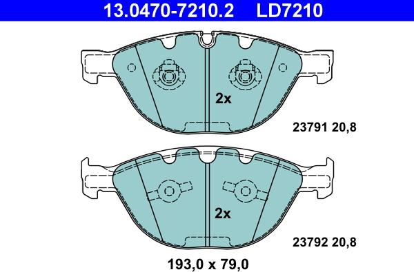 ATE 13.0470-7210.2 - Bremžu uzliku kompl., Disku bremzes www.autospares.lv