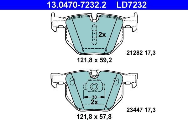 ATE 13.0470-7232.2 - Bremžu uzliku kompl., Disku bremzes www.autospares.lv