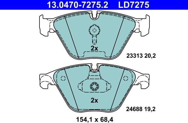 ATE 13.0470-7275.2 - Bremžu uzliku kompl., Disku bremzes autospares.lv