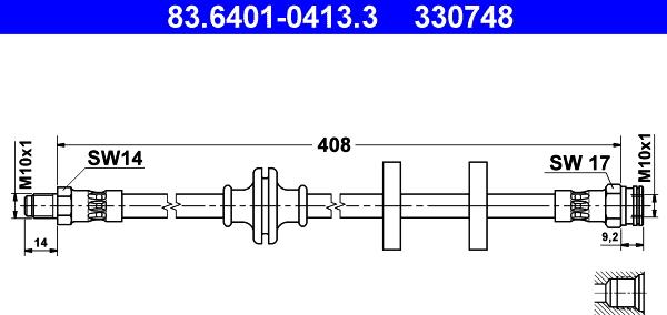 ATE 83.6401-0413.3 - Bremžu šļūtene www.autospares.lv