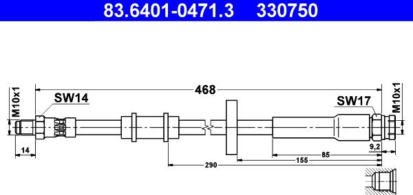 ATE 83.6401-0471.3 - Bremžu šļūtene www.autospares.lv