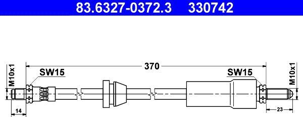 ATE 83.6327-0372.3 - Bremžu šļūtene www.autospares.lv