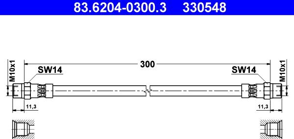 ATE 83.6204-0300.3 - Bremžu šļūtene www.autospares.lv