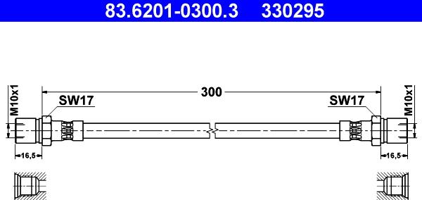 ATE 83.6201-0300.3 - Тормозной шланг www.autospares.lv