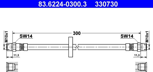 ATE 83.6224-0300.3 - Тормозной шланг www.autospares.lv