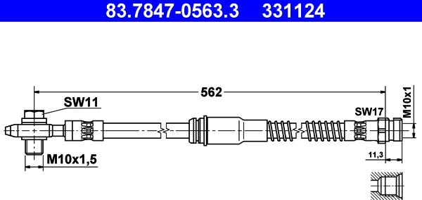 ATE 83.7847-0563.3 - Bremžu šļūtene www.autospares.lv