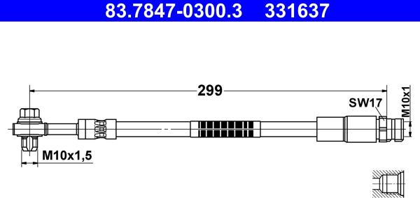 ATE 83.7847-0300.3 - Bremžu šļūtene www.autospares.lv