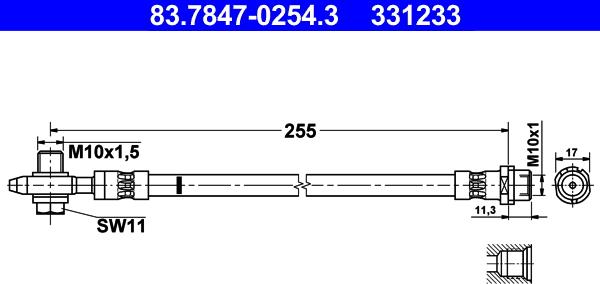 ATE 83.7847-0254.3 - Bremžu šļūtene www.autospares.lv