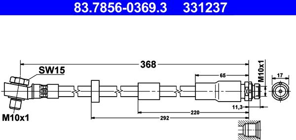 ATE 83.7856-0369.3 - Bremžu šļūtene www.autospares.lv