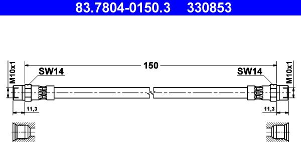 ATE 83.7804-0150.3 - Bremžu šļūtene www.autospares.lv