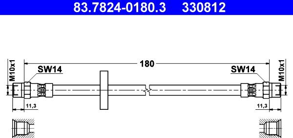 ATE 83.7824-0180.3 - Тормозной шланг www.autospares.lv