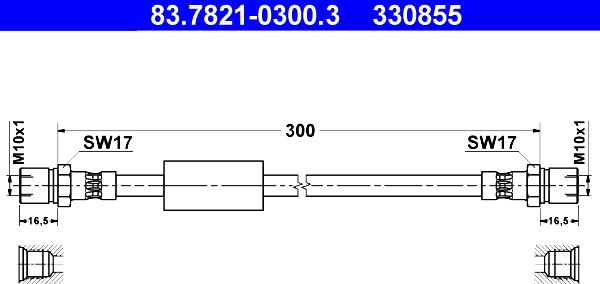 ATE 83.7821-0300.3 - Bremžu šļūtene www.autospares.lv