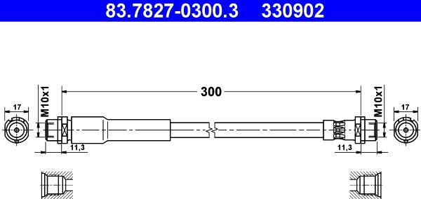 ATE 83.7827-0300.3 - Bremžu šļūtene www.autospares.lv