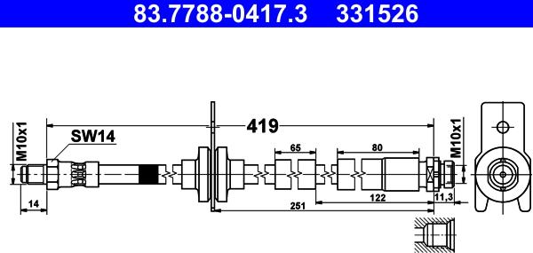 ATE 83.7788-0417.3 - Bremžu šļūtene www.autospares.lv