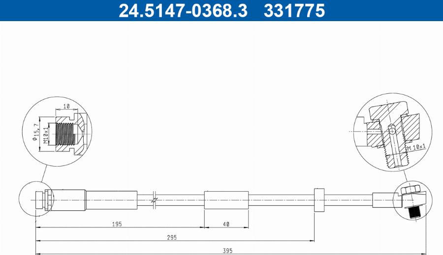 ATE 24.5147-0368.3 - Bremžu šļūtene www.autospares.lv