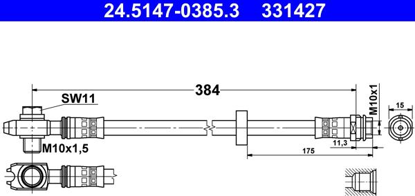 ATE 24.5147-0385.3 - Bremžu šļūtene www.autospares.lv