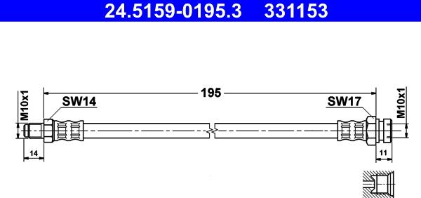 ATE 24.5159-0195.3 - Bremžu šļūtene www.autospares.lv