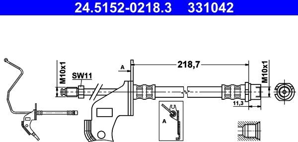 ATE 24.5152-0218.3 - Bremžu šļūtene www.autospares.lv