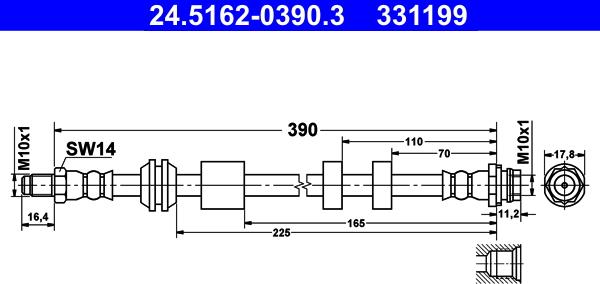 ATE 24.5162-0390.3 - Bremžu šļūtene www.autospares.lv