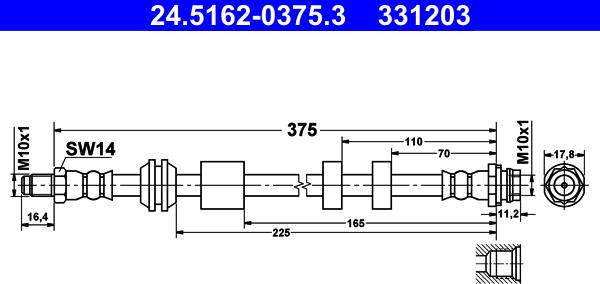 ATE 24.5162-0375.3 - Bremžu šļūtene www.autospares.lv