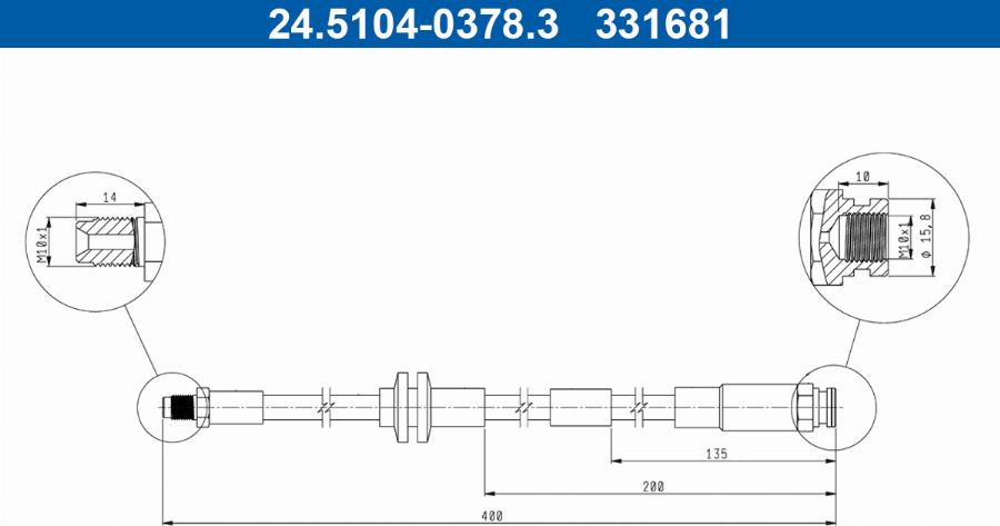 ATE 24.5104-0378.3 - Bremžu šļūtene www.autospares.lv