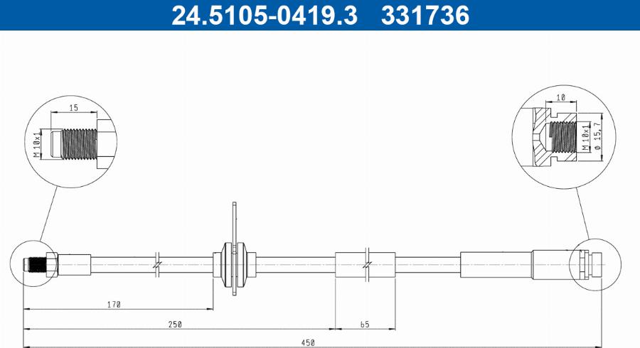 ATE 24.5105-0419.3 - Bremžu šļūtene www.autospares.lv