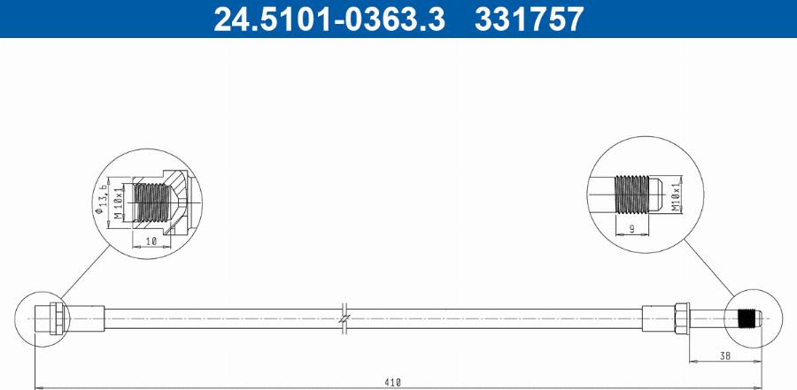 ATE 24.5101-0363.3 - Bremžu šļūtene www.autospares.lv