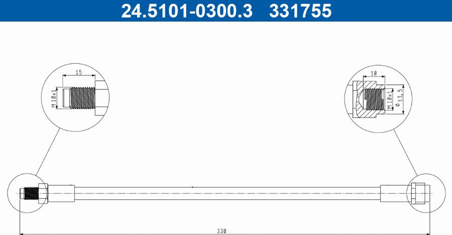 ATE 24.5101-0300.3 - Bremžu šļūtene www.autospares.lv