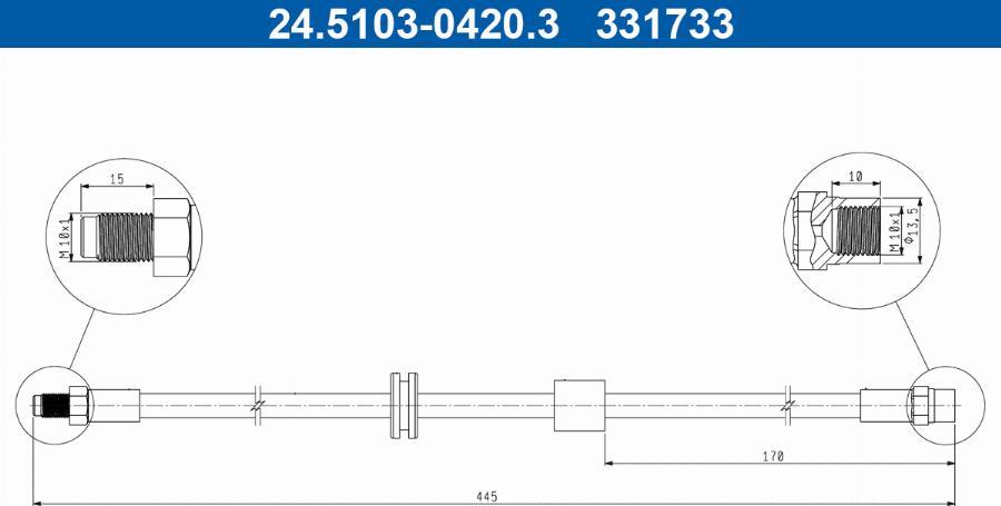 ATE 24.5103-0420.3 - Bremžu šļūtene www.autospares.lv