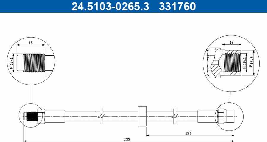 ATE 24.5103-0265.3 - Bremžu šļūtene www.autospares.lv