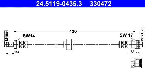 ATE 24.5119-0435.3 - Bremžu šļūtene www.autospares.lv