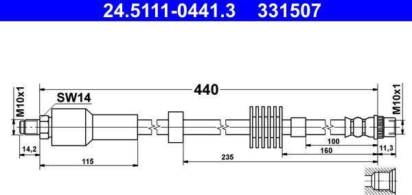 ATE 24.5111-0441.3 - Bremžu šļūtene www.autospares.lv