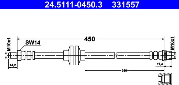 ATE 24.5111-0450.3 - Bremžu šļūtene www.autospares.lv