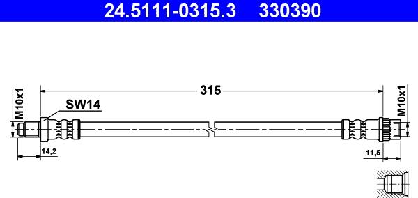 ATE 24.5111-0315.3 - Bremžu šļūtene www.autospares.lv