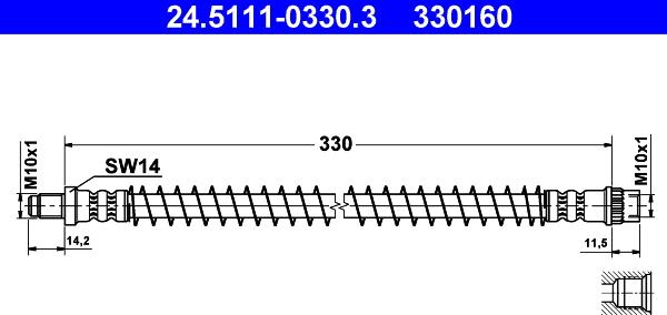 ATE 24.5111-0330.3 - Bremžu šļūtene www.autospares.lv