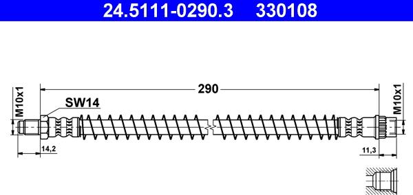 ATE 24.5111-0290.3 - Bremžu šļūtene www.autospares.lv