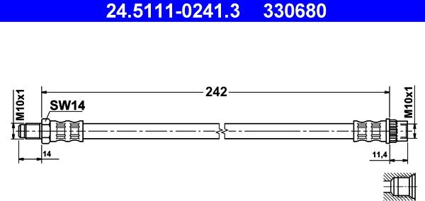 ATE 24.5111-0241.3 - Bremžu šļūtene www.autospares.lv