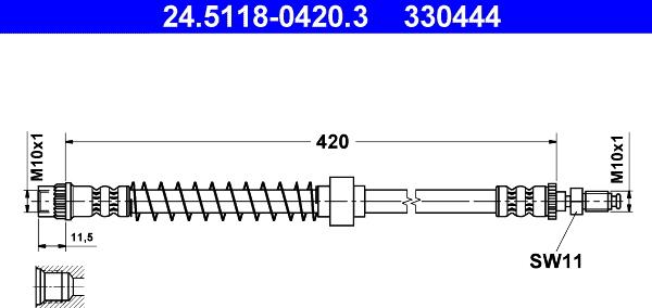 ATE 24.5118-0420.3 - Bremžu šļūtene www.autospares.lv