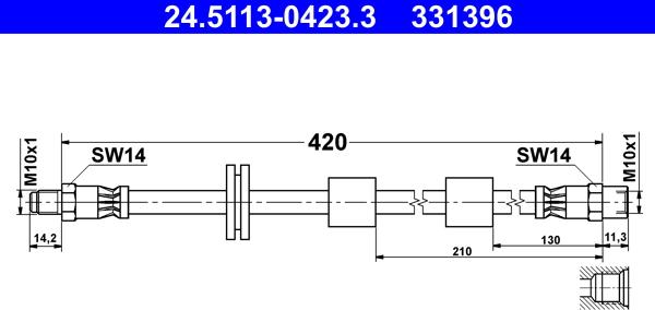 ATE 24.5113-0423.3 - Bremžu šļūtene www.autospares.lv