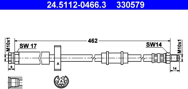 ATE 24.5112-0466.3 - Bremžu šļūtene www.autospares.lv