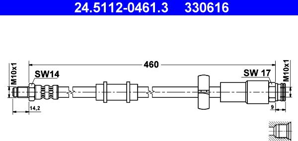 ATE 24.5112-0461.3 - Bremžu šļūtene www.autospares.lv