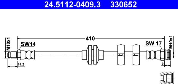 ATE 24.5112-0409.3 - Bremžu šļūtene www.autospares.lv