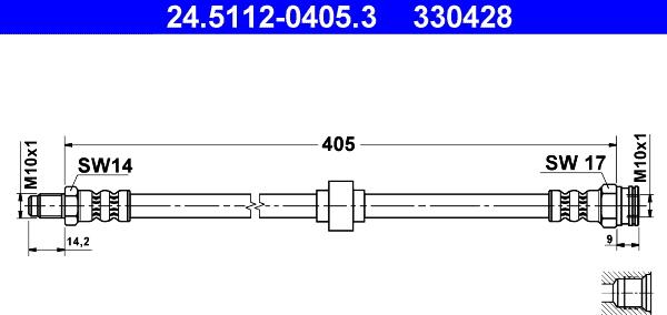 ATE 24.5112-0405.3 - Bremžu šļūtene www.autospares.lv