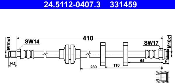 ATE 24.5112-0407.3 - Bremžu šļūtene www.autospares.lv